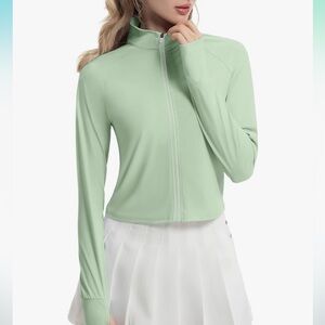 Womens Athletic Jacket UPF 50+ Lightweight Soft Full Zip Up Long Sleeve Shirts